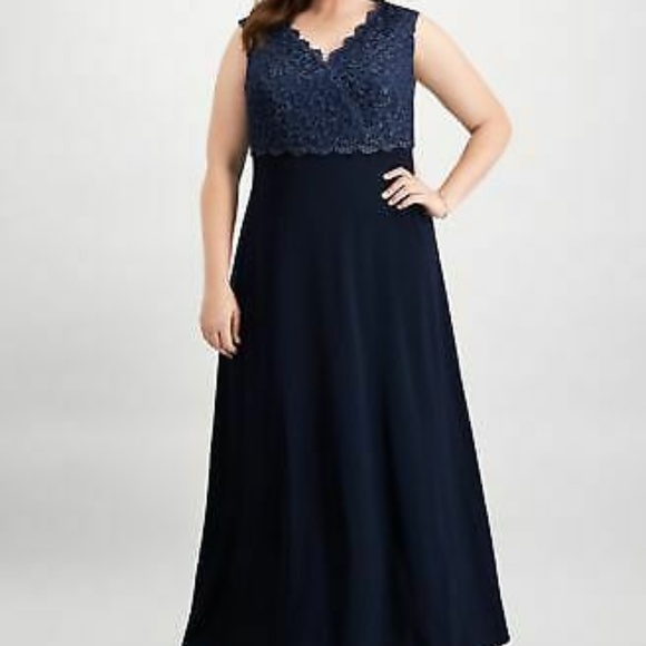 Alex Evenings Dresses & Skirts - ALEX EVENINGS Womens Navy Embellished Sequined Emp Alex Evenings Dresses & Skirts - ALEX EVENINGS Womens Navy Embellished Sequined Emp
